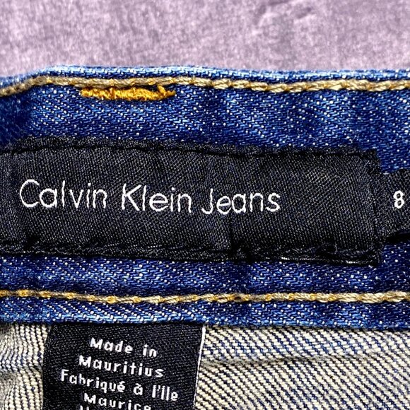 Calvin Klein Jeans Women's Size 8 Lean Bootcut Dark Wash Flap Pocket EUC - Picture 12 of 15